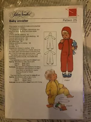 Buy Silver Needles Sewing Pattern 25 Vintage Baby Crawler Size 6-12months Uncut • 8.99£