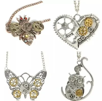Buy 🇬🇧Vintage Steampunk Necklace Gears Dials Pendant Jewellery Punk Christmas • 6.95£