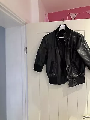 Buy Ladies New Look Size 12 Black Faux Leather Jacket  • 7£