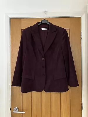 Buy Ladies Gerry Weber Purple Corduroy Blazer Size 16 • 4.99£