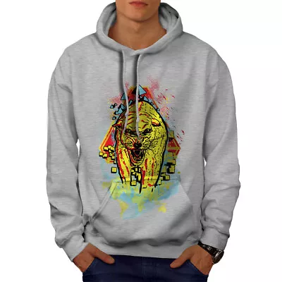 Buy Wellcoda Beast Animal Tiger Wild Mens Hoodie, Scary Casual Hooded Sweatshirt • 25.99£