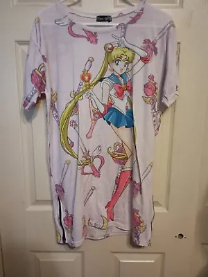 Buy Sailor Moon T Shirt XL Short Sleeve All Over Print Used Rarely Worn Losse Wear  • 17.36£