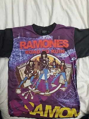 Buy Vintage Ramones Shirt Medium Road To Ruin Single Stitch All Over Graphic  • 130£