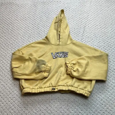 Buy Vans Off The Wall Hoodie Sweatshirt Womens Medium Yellow Solid Cotton Cropped • 11.56£