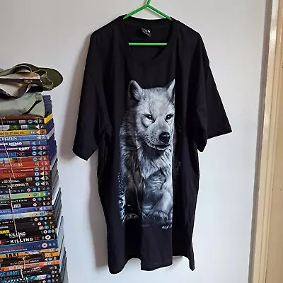 Buy Wild Apparel Wolf Style Unisex T-Shirt VGC Size 2XL XXL 100% Cotton Full Print • 9.99£