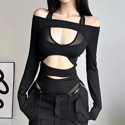Buy Trendy Cyber Punk T Shirts With Hollow Out Mesh For Women Goth Style (S L) • 26.96£
