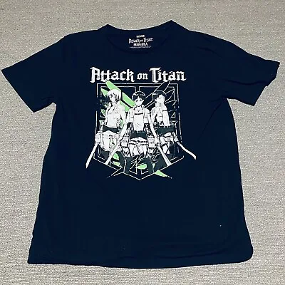 Buy Attack On Titan Shirt Mens Medium M Black AOT Anime Shirt Tee AOT Graphic • 2.48£