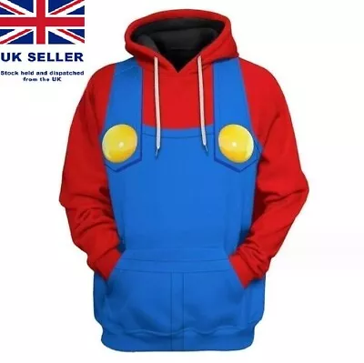 Buy Super Mario Adults Hoodie Super Bros, Worldbook Day, Fancy Dress S-XXL *UK STOCK • 11.99£