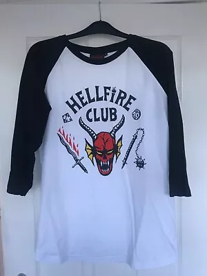 Buy Stranger Things Hellfire Club Raglan T-shirt Unisex Size M, Great Condition • 8£