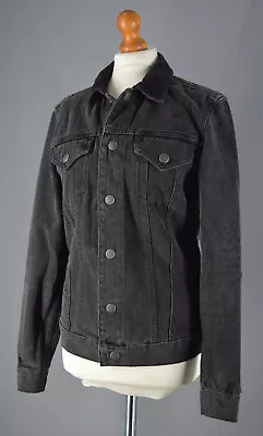 Buy Mens Black / Grey Allsaints Baton Distressed Look Denim Jacket Size S Chest 36 • 34.99£