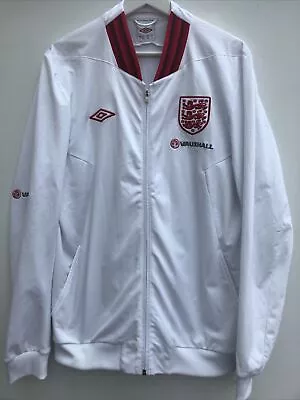 Buy Vintage ENGLAND Football Jacket Umbro White Full ZipVauxhall  Mens Large L • 19.95£