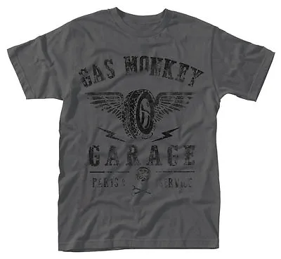Buy Gas Monkey Garage T Shirt Tyres Parts Service Official Grey Mens Tee Fast N Loud • 9.99£
