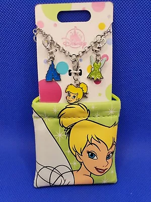 Buy Disney Parks Peter Pan's Tinkerbell Bracelet & Pouch Charm Wristlet 2023 • 17.99£