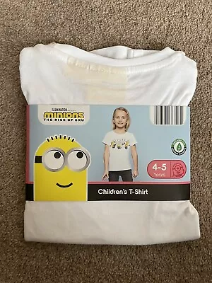 Buy Illumination Minions Rise Of Gru  White- Children’s T-Shirt Age 4-5 Years BNWT • 3.95£