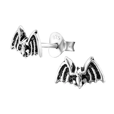 Buy Bat 925 Sterling Silver Ear Studs Pair Of Earrings Gothic Halloween Jewellery UK • 5.65£