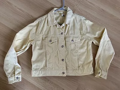 Buy Ladies, Yellow Denim Jacket TopShop Size 12 • 3.99£