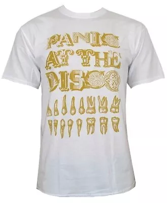 Buy Official Panic At The Disco Accepted Band White Men's L • 17.99£