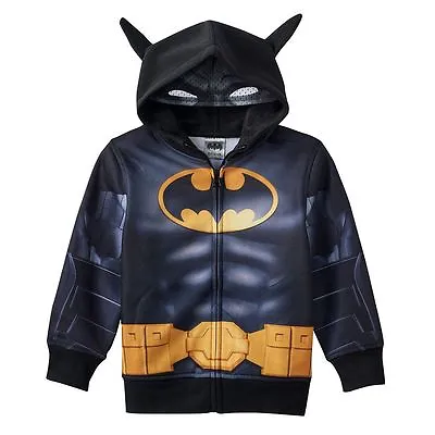Buy DC Comics Batman Mask And 3D Ears Zip-Up Hoodie Size 7X $38 RV NWT • 19.68£