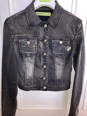 Buy Jacket Size Uk 6 Genuine Versace Jeans Black  🖤- Gold Detail & Buttons Denim • 45.99£