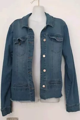 Buy BANDOLIN0 Ladies Denim Frayed Edge Shirt Jacket Size XL • 5£