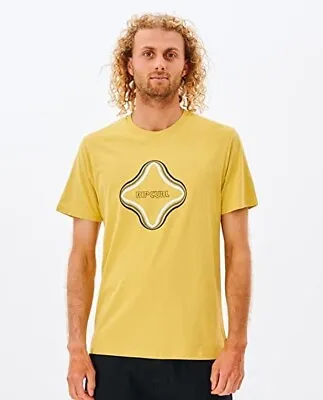 Buy Rip Curl - Surf Revival Vibrations Tee - Mens - T Shirt - Yellow Daze - Size XL • 22.99£