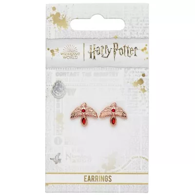 Buy Harry Potter Rose Gold Plated Earrings Fawkes Birthday Gift Official Product • 10.99£