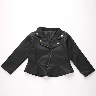 Buy Kids Leather Jackets Jacket Cool Baby Boys Girls Motorcycle Biker Coats Outwear • 15.88£