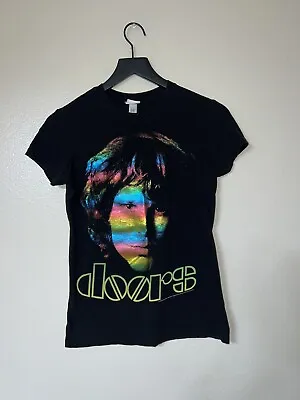 Buy 2009 Doors Jim Morrison Shirt Womens Medium Black Y2K Rainbow Face Band Tee Vtg  • 33.07£