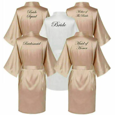 Buy Bridal Kimono Wedding Dress Champagne Bridesmaid Dress Pajamas • 10.99£