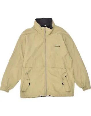Buy DIADORA Mens Hooded Rain Jacket UK 40 Large Beige Polyamide LX01 • 20.64£