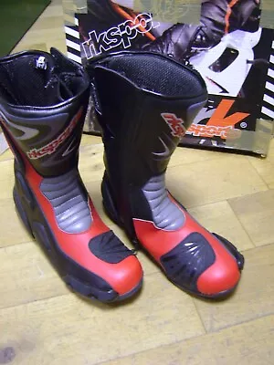 Buy Rk Sports LV-14 Red And Black Motorcycle Boots Size 11 • 39.95£