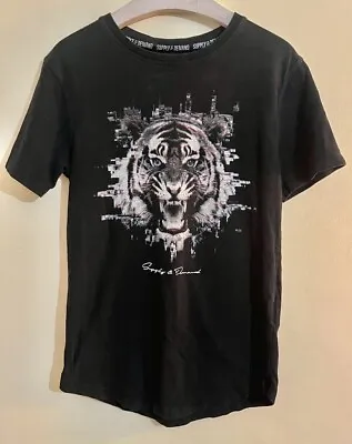 Buy SUPPLY & DEMAND Black Jersey Tiger Print T Shirt Size XS • 3.49£