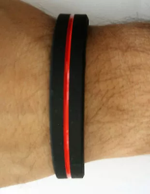 Buy 2 X Bracelet Silicone Unisex Size Thin Red Line Thin Red Line Fire Department • 8.57£