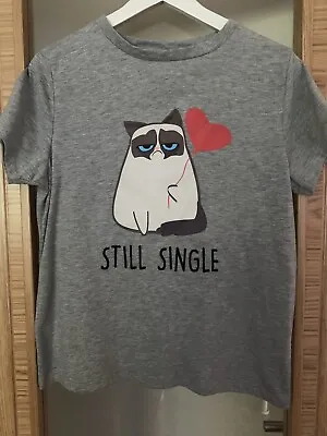 Buy Grumpy Cat ‘still Single’ T-shirt  Grey Cotton Size  10 Brand New • 9.99£
