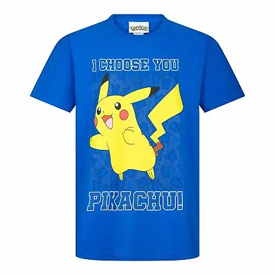 Buy Children's Pokemon I Choose You Pikachu Blue T-Shirt 9-11 • 8.99£
