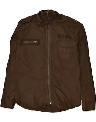 Buy JACK & JONES Mens Bomber Jacket UK 42 XL Brown Cotton AH12 • 19.66£