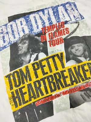 Buy Vintage 1987 Bob Dylan / Tom Petty 'Temples In Flames Tour' T Shirt - P2P 22    • 125£