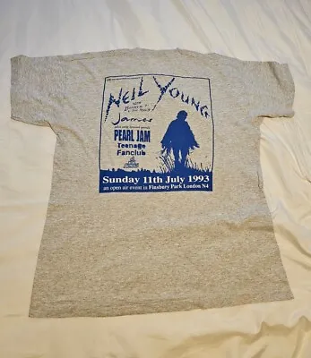 Buy Vintage Neil Young  Pearl Jam 1993 FINSBURY PARK LONDON T Shirt Xxl • 39.99£
