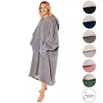 Buy Sienna Extra Long Hoodie Blanket Oversized Soft Sherpa Fleece Giant Sweatshirt • 16.99£