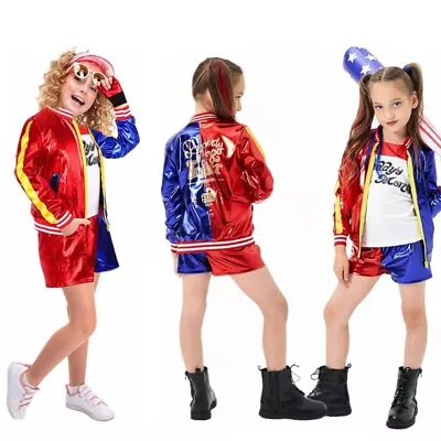 Buy Kids Harley Quinn Costume Suicide Squad Cosplay Party Girl Fancy Dresses UK • 12.95£