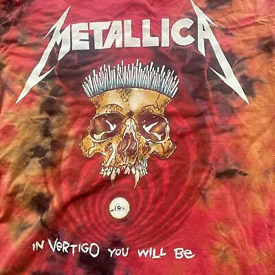 Buy Metallica Tie-Dye T-Shirt Men's Large Pink Reds In Vertigo You Will Be Rock Tee • 22.58£