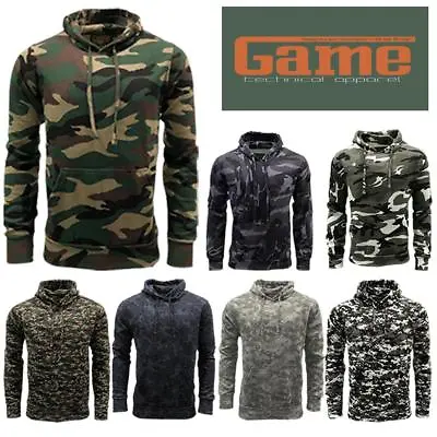 Buy Game Mens Military Camouflage Hoody Army Camo Pullover Sweatshirt Hooded Top • 14.95£