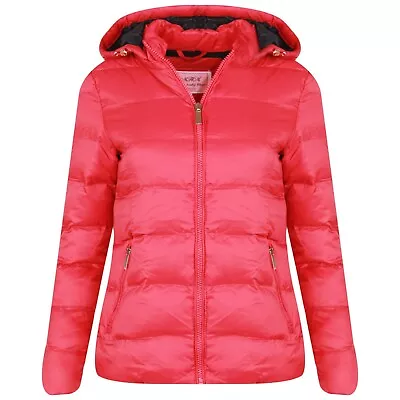 Buy New Womens Ladies Quilted Padded Bubble Hooded Warm Puffer Jacket *MANY COLOURS* • 12.49£