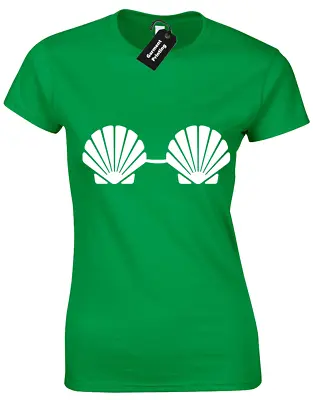 Buy Sea Shell Bra Ladies T Shirt Funny Mermaid Beach Bikini Holiday Sun Novelty Gift • 8.99£