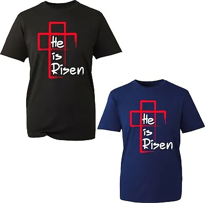 Buy He Is Risen T-Shirt Jesus Crucifixion, Resurrection Happy Easter Festival Gifts • 11.99£