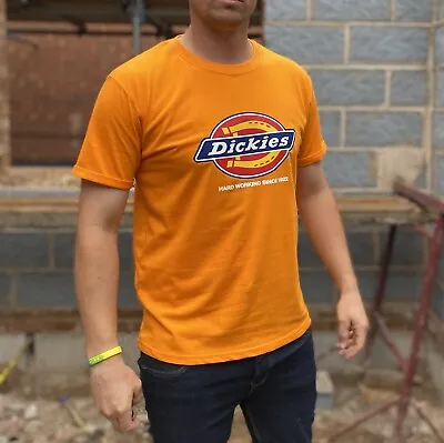 Buy Dickies Orange TShirt Men's Large Tee Shirt Retro Spellout Logo 90s Round Neck • 21.99£