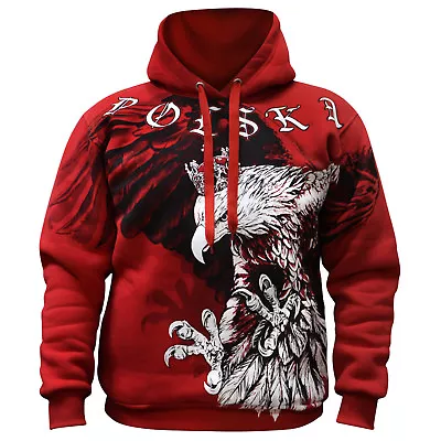 Buy Sweatshirt Hoodie Bluza Polen Patriotic Eagle Poland Wielka Polska Red Orzel • 36.50£