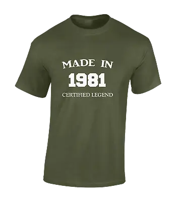 Buy Made In 1981 Mens T Shirt 40th Birthday Present Gift Idea Funny Joke Top New • 7.99£