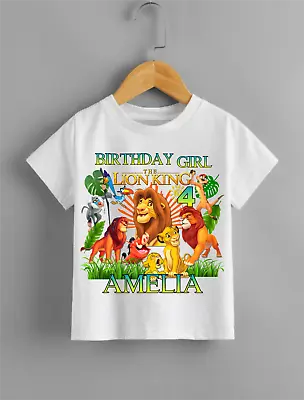 Buy Personalized LION KING Girls Birthday T Shirt  Theme Party  Shirt  Birthday Gift • 12.99£