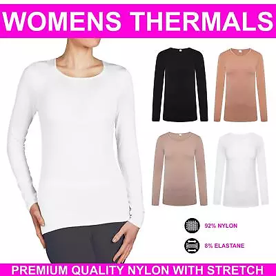 Buy Womens Thermal Top Long Sleeve Ladies Scoop Neck Stretch Winter Warmer T Shirt • 5.99£